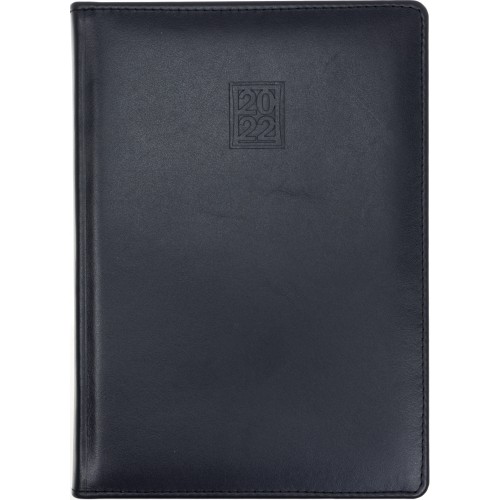 Щоденник А5 Optima датований 2026 синій натуральна шкіра O25200-02