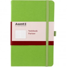Блокнот А5 твердая обложка 96 листов клетка Partner салатовый 8201-04 Axent