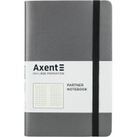 Блокнот B6 96 листов клетка картонная обложка Partner Soft серый (18) 8206-15 Axent