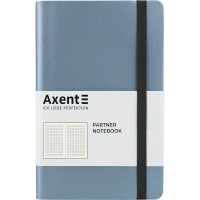 Блокнот B6 96 листов клетка картонная обложка Partner Soft серебряно-синий (18) 8206-14 Axent