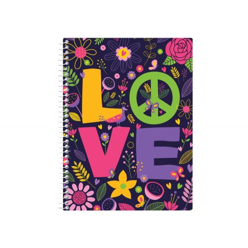 Блокнот на пружине A5 80 листов клетка пластиковая обложка Economix Valentine: Love (8) (48) №E21951-10