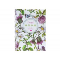 Блокнот на пружині A5 80 аркушів клітинка пластикова обкладинка Economix Spring Mood: Red Flowers (4) E21952-03
