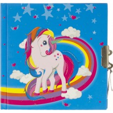 Блокнот на замку В6+ 60арк."Єдиноріг з веселкою" блакитний №482006-U