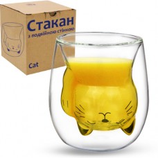 Чашка стекло 190 мл Cat с двойной стенкой S&T (36) 202-41  