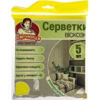 Салфетки вискозные для уборки Помощница (5 шт) 34 Х38 см (50) 8480