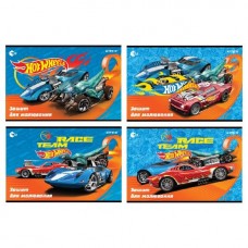  Тетрадь для рисования на скобе 12/100 A4 Hot Wheels гибрид лак УФ Kite (20) (200) №HW22-241