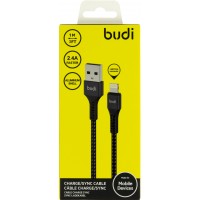 Кабель USB > lightning Budi 2.4A 1 м black Breidon DC210L-BLK