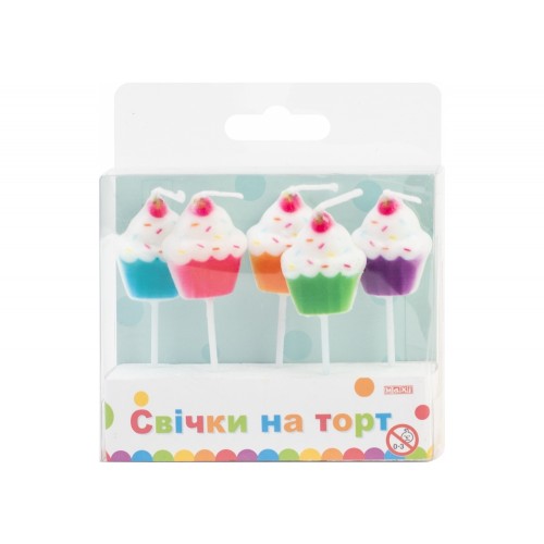 Набір свічок в торт Sweet Cakes 5 шт Maxi (24) (48) MX629066