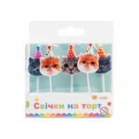 Набір свічок в торт Funny Cats 5 шт Maxi (24) (48) MX629241