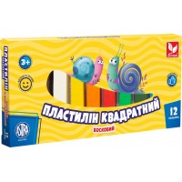 Пластилин восковой 12 цветов 210 гр Школярик квадратный (26) 83813908