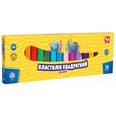 Пластилін восковий 18 кольорів 340 гр Школярик квадратний (26) 83814904  