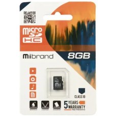 Карта памяти 8 Gb Micro-SDHC Mibrand class6 1671