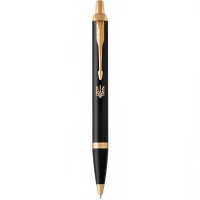 Ручка шариковая Parker IM Black с позолотой Герб Украины 22032_T005y