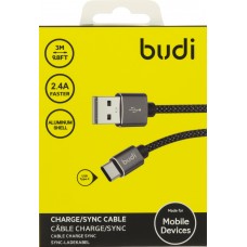 Кабель USB > Type-C USB Budi 2.4A 3м DC206T30B-BLK
