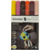 Набір маркерів акрилових Schneider Paint-it 310 2мм Wallet Set3 6 кольорів (10) S120197