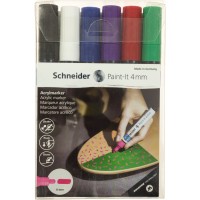 Набір маркерів акрилових Schneider Paint-it 320 4мм Wallet Set1 6 кольорів S120295