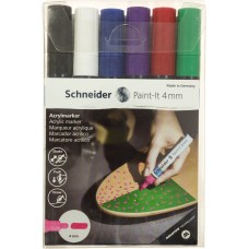 Набір маркерів акрилових Schneider Paint-it 320 4мм Wallet Set1 6 кольорів S120295