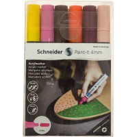 Набір маркерів акрилових Schneider Paint-it 320 4мм Wallet Set1 6 кольорів S120297