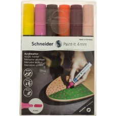 Набір маркерів акрилових Schneider Paint-it 320 4мм Wallet Set1 6 кольорів S120297