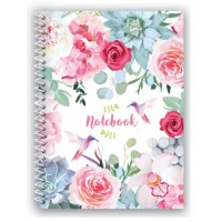 Блокнот пруж. A5 80арк. кліт. пласт. Economix Spring Mood: Pink Flowers E21952-04(48)