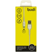 Кабель USB > micro USB Budi 2.4A 1 м white M8J158M  