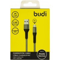 Кабель USB > microUSB Budi 2.4A 2м grey DC197M20H/Breidon/