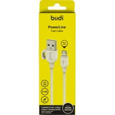 Кабель USB > microUSB Budi 2.4A 1м white DC227M10W/Breidon/