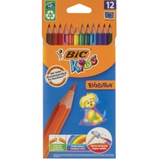 Олівці кольор. 12 кольор. Bic 82902910/82902912 Кідс Еволюшен(12)
