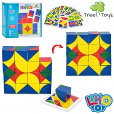 Іграшка дерев'яна Геометрика,картки,фігури,в кор-ці,20х18,5х4см №MD2466(30)