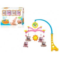 Карусель на ліжечко заводна,підвіски 5шт (4шт-м'які, ведмедик),муз.,в кор-ці №XQT712(18)