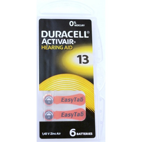 Батарейка Duracell Zinc Air HA13/6bl(6)(60)