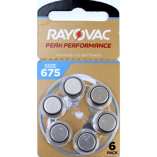 Батарейка Rayovac Zinc Air 675/6bl(6)(60)