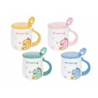 Чашка-заварник керам. 430мл "Dinosaur" з кришкою і ложкою №927-224/Bonadi/(1)(24)