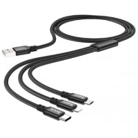 Кабель USB > lightning + Type-C + microUSB HOCO X14 3в1 1м black