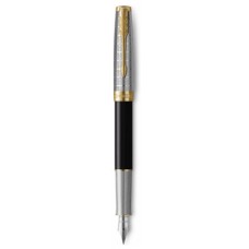 Ручка чорн. Parker Sonnet 17 Metal & Black Lacque позол. 68111