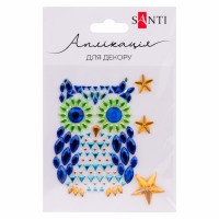 Аплікація зі стразів самокл. Santi Owl 9,5х8см 742989(10)