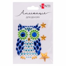 Аплікація зі стразів самокл. Santi Owl 9,5х8см 742989(10)