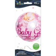 Кулька повітр. фольгована Baby Girl ведмедики рожева 45см 835222/Pelican/(1)