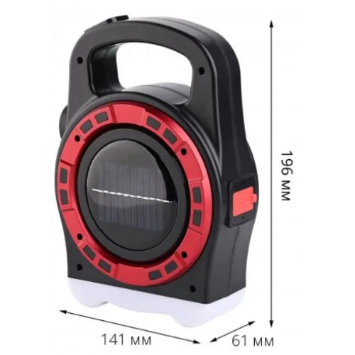 Ліхтар акум. пласт.ЗП microUSB, power bank,сонячна панель,3 реж.HB-6678C(LED+COB+SMD)(60)