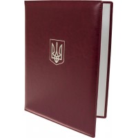 Папка A4 Герб (тризуб) з тисн. Nebraska бордо (срібло) O36047-18/Optima/(15)