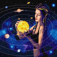 Картини по номерах акрил. Підкорюючи всесвіт з металевою фарбою 50х50см КНО9539/Ідейка/