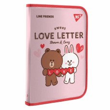 Папка для праці A4 Yes 492108 Line Friends на блиск. пласт.,з внутр.кишенею(12)(48)