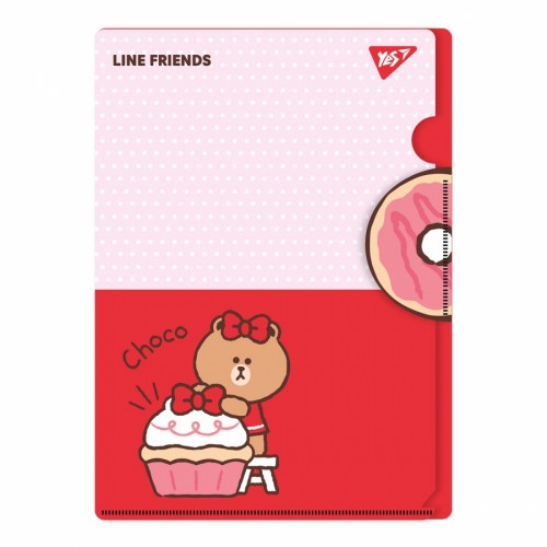 Папка-куточок Yes Line Friends. Choco 492111 A4 з клапаном(12)