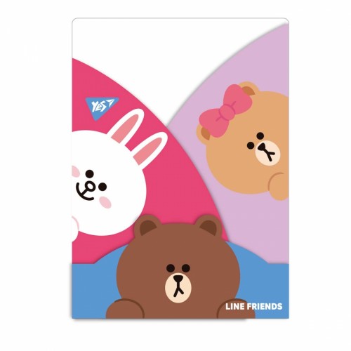 Папка-куточок Yes Line Friends 492084 A4 з 3 фігурними клапанами(10)