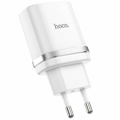 Зарядний пристрій Hoco C12Q швидка зарядка 1USB+microUSB 1м 3.0A 18w white/black (10)