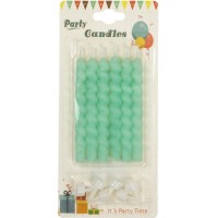 Свічка в торт 6шт+6підсв. "Спіральні" м'ята макарун(24)