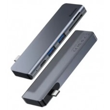 Концентратор (Hub) Baseus Harmonica 5в1 USB3.0х2/SD/TF/Type-C grey CAHUB-K0G