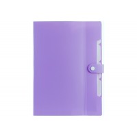 Папка-конверт "Optima" №O35520 А4 на кнопці,6від.,з розширенням,лавандова(30)