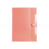 Папка-конверт "Optima" №O35523 А4 на кнопці,6від.,з розширенням,рожева(30)