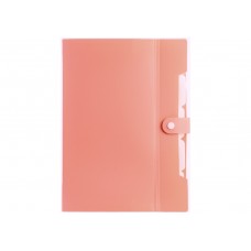 Папка-конверт "Optima" №O35523 А4 на кнопці,6від.,з розширенням,рожева(30)